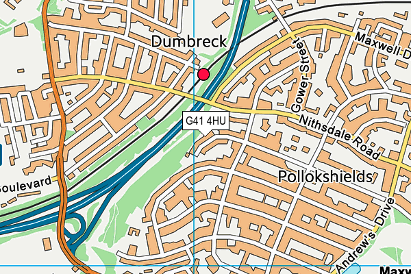 G41 4HU map - OS VectorMap District (Ordnance Survey)