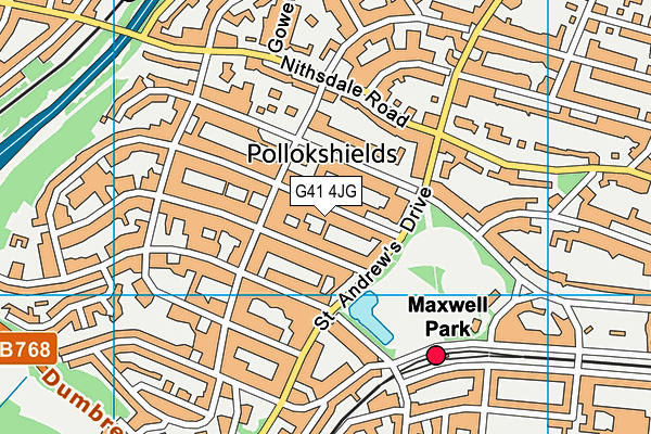 G41 4JG map - OS VectorMap District (Ordnance Survey)