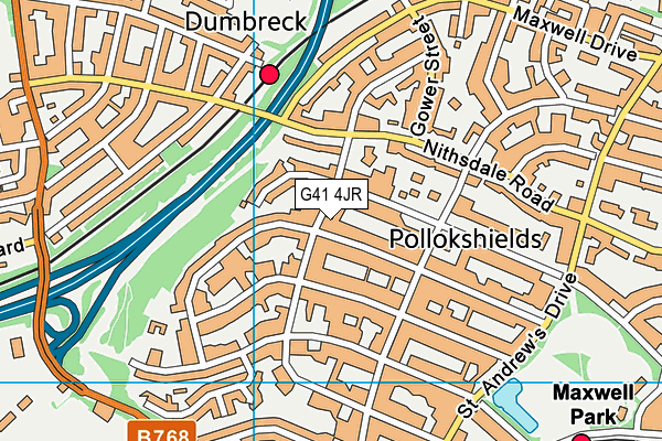 G41 4JR map - OS VectorMap District (Ordnance Survey)