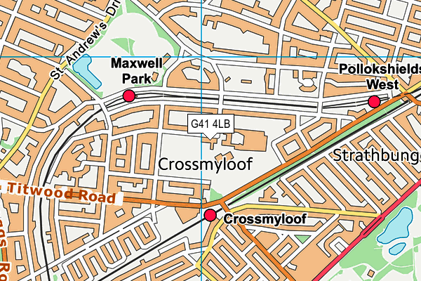 G41 4LB map - OS VectorMap District (Ordnance Survey)