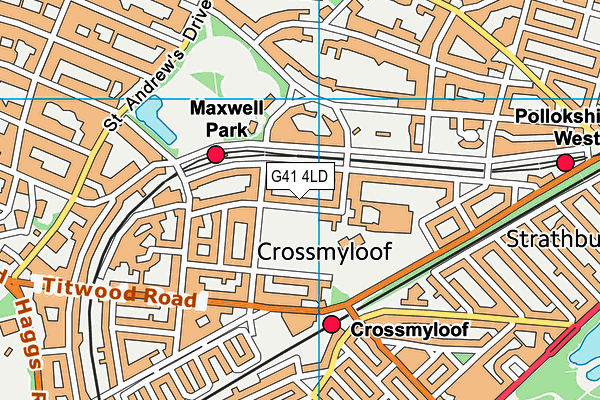 G41 4LD map - OS VectorMap District (Ordnance Survey)