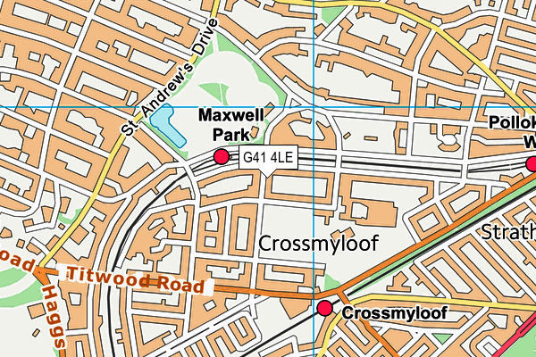 G41 4LE map - OS VectorMap District (Ordnance Survey)