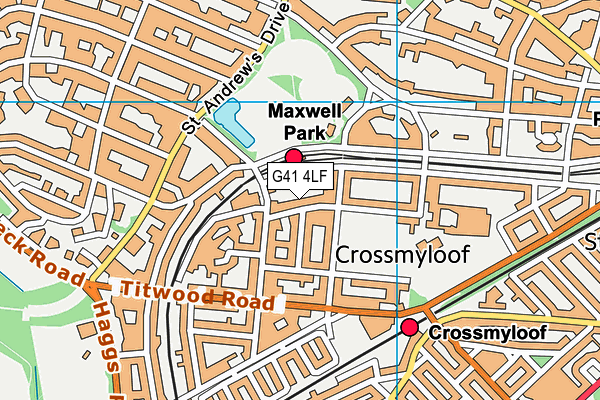 G41 4LF map - OS VectorMap District (Ordnance Survey)