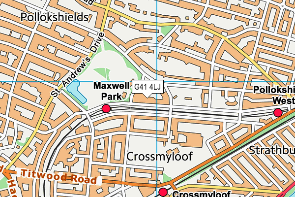 G41 4LJ map - OS VectorMap District (Ordnance Survey)