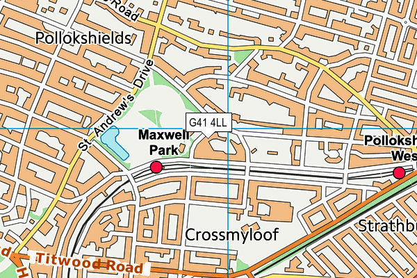 G41 4LL map - OS VectorMap District (Ordnance Survey)