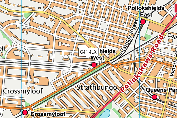 G41 4LX map - OS VectorMap District (Ordnance Survey)