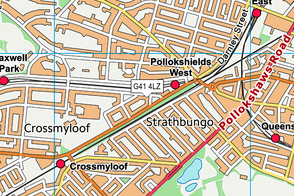 G41 4LZ map - OS VectorMap District (Ordnance Survey)