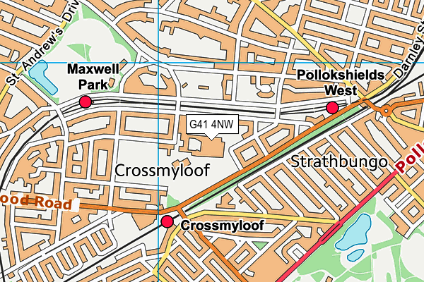 G41 4NW map - OS VectorMap District (Ordnance Survey)