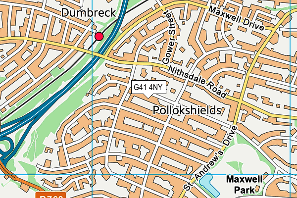 G41 4NY map - OS VectorMap District (Ordnance Survey)