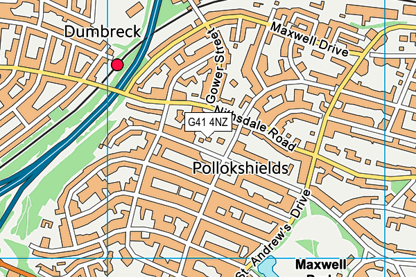 G41 4NZ map - OS VectorMap District (Ordnance Survey)