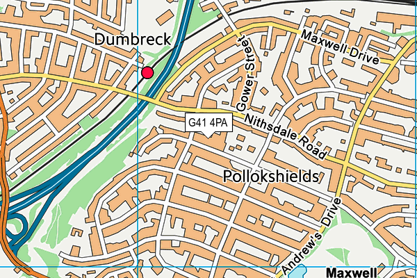 G41 4PA map - OS VectorMap District (Ordnance Survey)