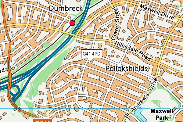 G41 4PD map - OS VectorMap District (Ordnance Survey)