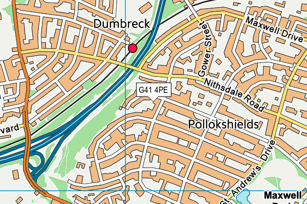 G41 4PE map - OS VectorMap District (Ordnance Survey)