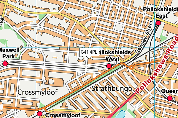 G41 4PL map - OS VectorMap District (Ordnance Survey)