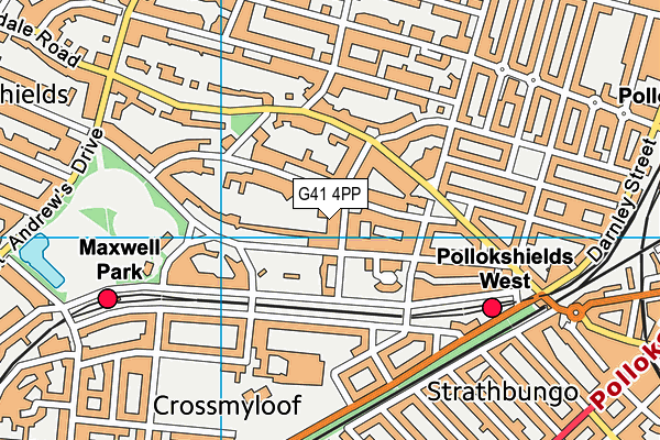 G41 4PP map - OS VectorMap District (Ordnance Survey)