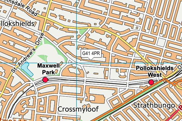 G41 4PR map - OS VectorMap District (Ordnance Survey)