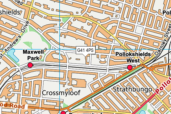 G41 4PS map - OS VectorMap District (Ordnance Survey)