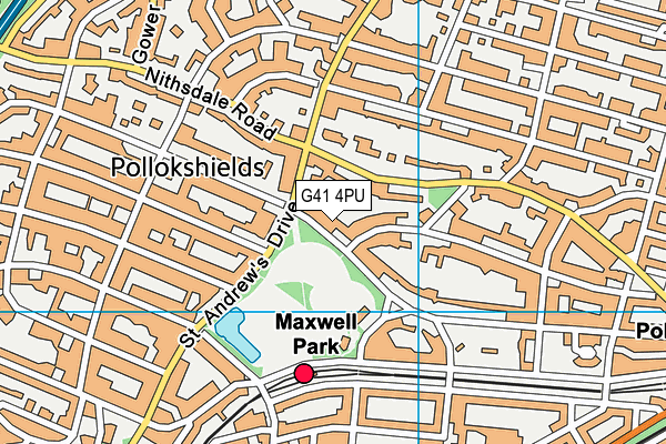 G41 4PU map - OS VectorMap District (Ordnance Survey)