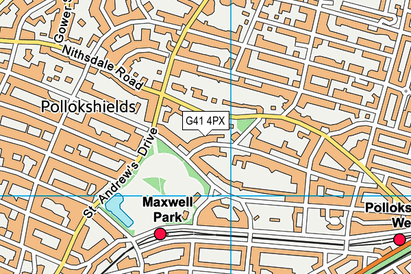 G41 4PX map - OS VectorMap District (Ordnance Survey)