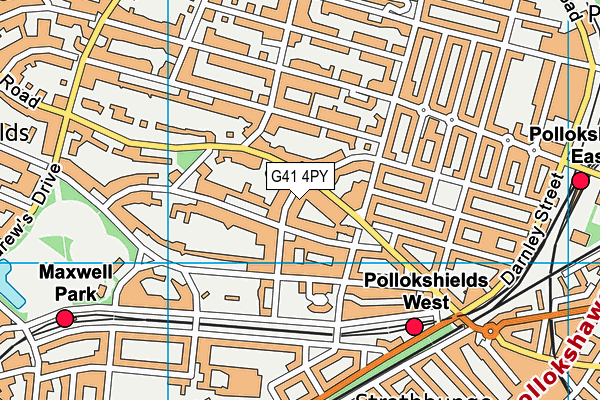 G41 4PY map - OS VectorMap District (Ordnance Survey)