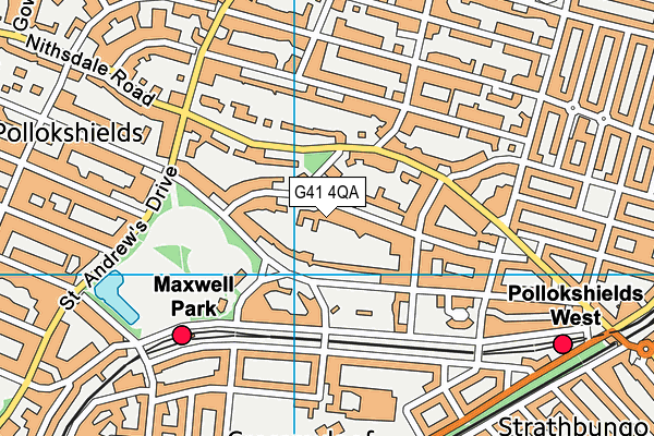 G41 4QA map - OS VectorMap District (Ordnance Survey)