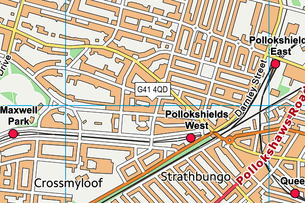 G41 4QD map - OS VectorMap District (Ordnance Survey)