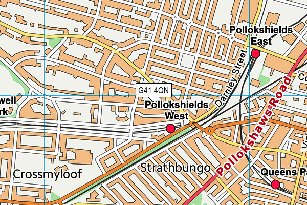 G41 4QN map - OS VectorMap District (Ordnance Survey)