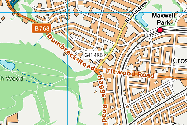 G41 4RB map - OS VectorMap District (Ordnance Survey)