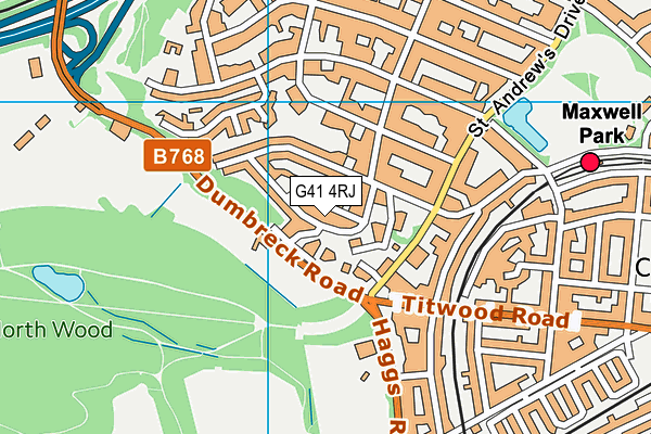 G41 4RJ map - OS VectorMap District (Ordnance Survey)