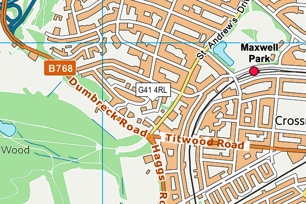 G41 4RL map - OS VectorMap District (Ordnance Survey)