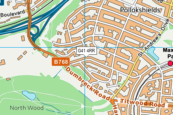 G41 4RR map - OS VectorMap District (Ordnance Survey)