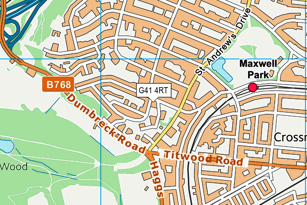 G41 4RT map - OS VectorMap District (Ordnance Survey)