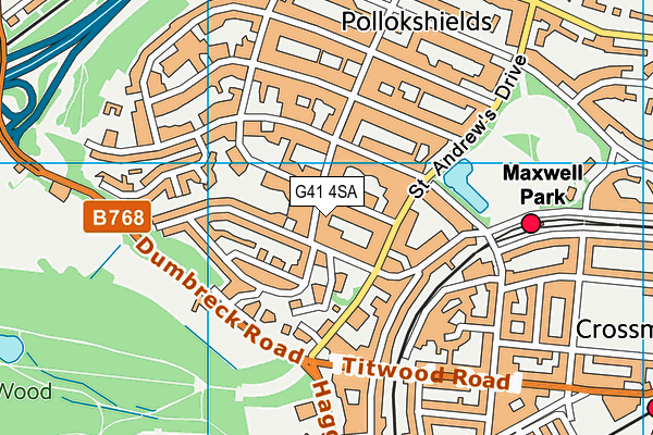 G41 4SA map - OS VectorMap District (Ordnance Survey)