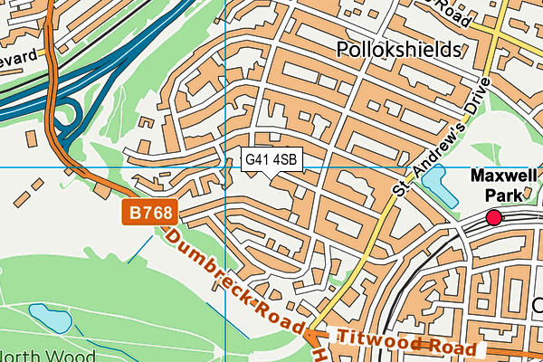 G41 4SB map - OS VectorMap District (Ordnance Survey)