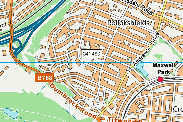 G41 4SD map - OS VectorMap District (Ordnance Survey)