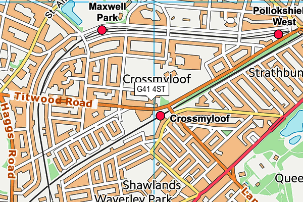 G41 4ST map - OS VectorMap District (Ordnance Survey)