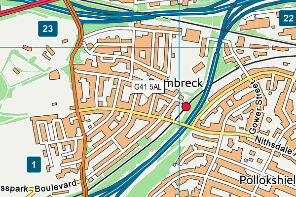 G41 5AL map - OS VectorMap District (Ordnance Survey)