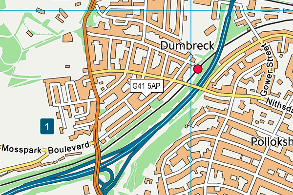 G41 5AP map - OS VectorMap District (Ordnance Survey)