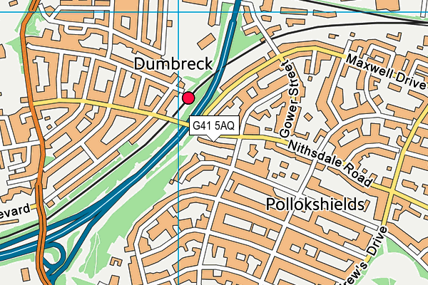 G41 5AQ map - OS VectorMap District (Ordnance Survey)