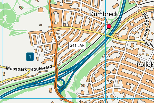 G41 5AR map - OS VectorMap District (Ordnance Survey)