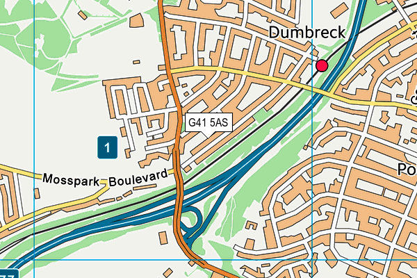 G41 5AS map - OS VectorMap District (Ordnance Survey)