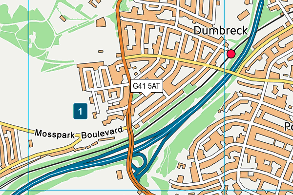 G41 5AT map - OS VectorMap District (Ordnance Survey)