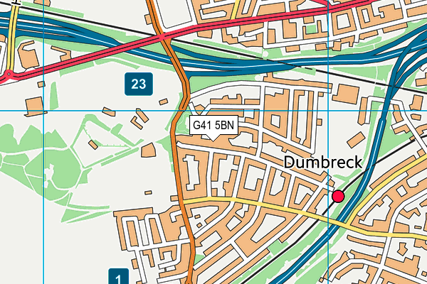 G41 5BN map - OS VectorMap District (Ordnance Survey)