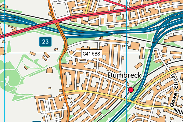 G41 5BS map - OS VectorMap District (Ordnance Survey)