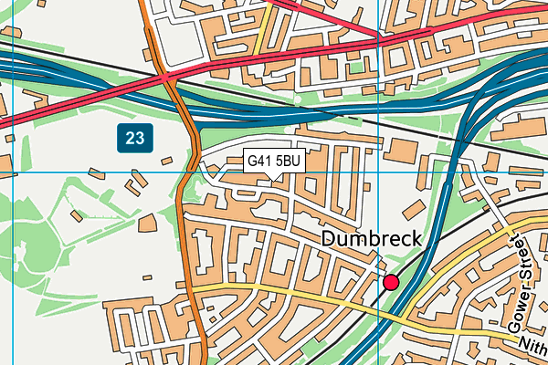 G41 5BU map - OS VectorMap District (Ordnance Survey)