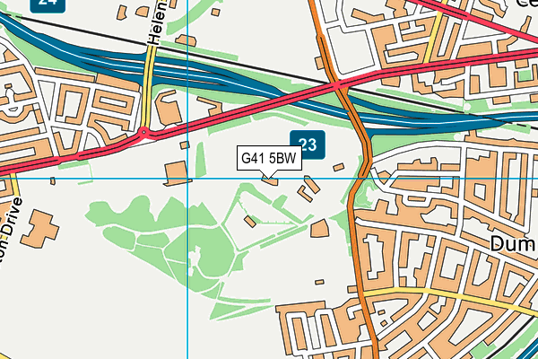 G41 5BW map - OS VectorMap District (Ordnance Survey)