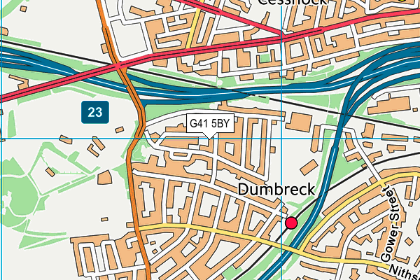 G41 5BY map - OS VectorMap District (Ordnance Survey)