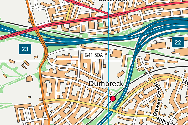 G41 5DA map - OS VectorMap District (Ordnance Survey)