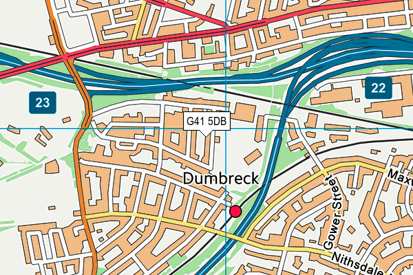 G41 5DB map - OS VectorMap District (Ordnance Survey)