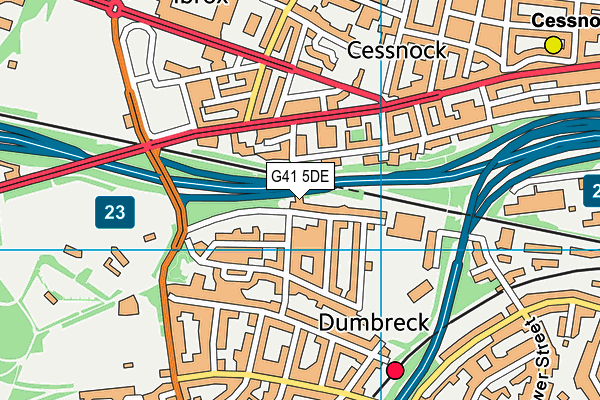 G41 5DE map - OS VectorMap District (Ordnance Survey)